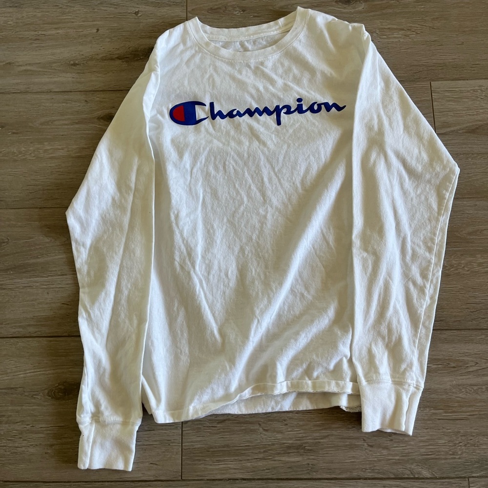 Champion white long sleeved shirt